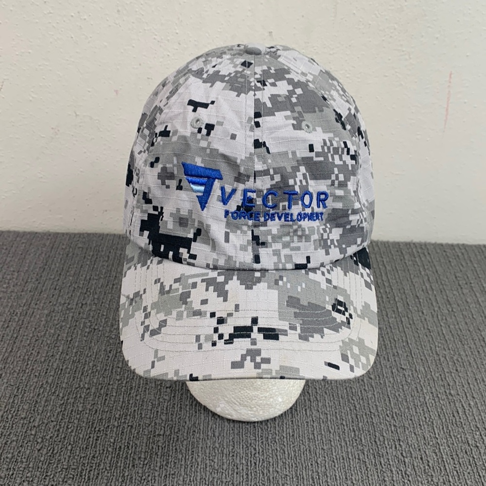 Vector Force Development Baseball Hat OSFA Gray Digital Camouflage Strapback